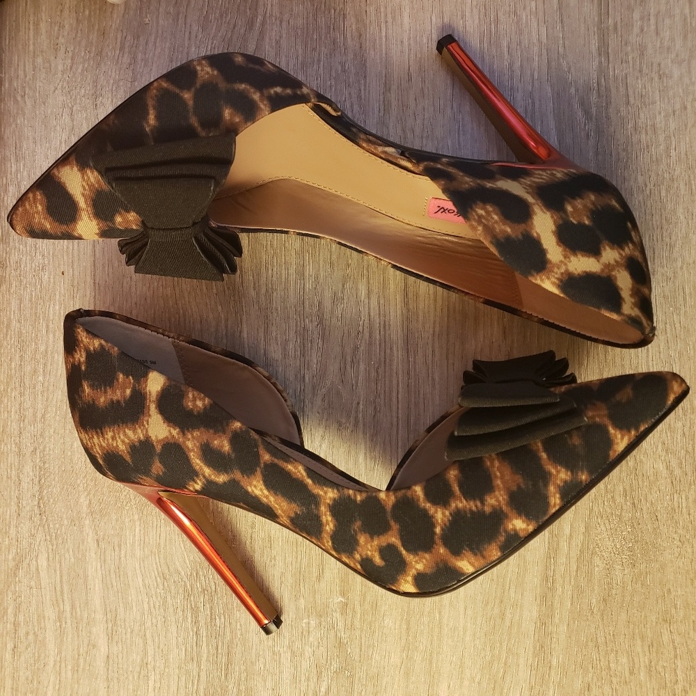 Betsy Johnson Leopard Print Heels, Size 9 & 9.5